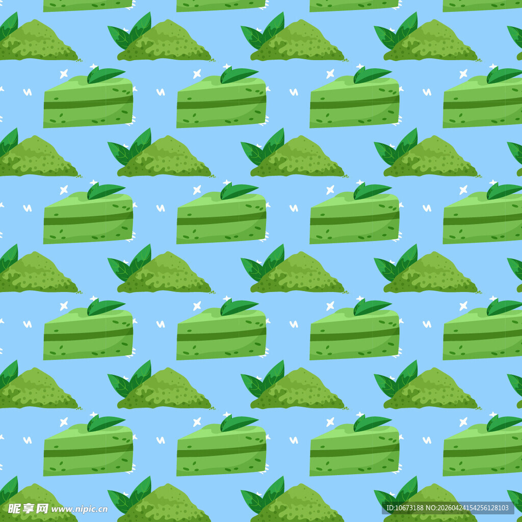 清新绿色蛋糕图案背景