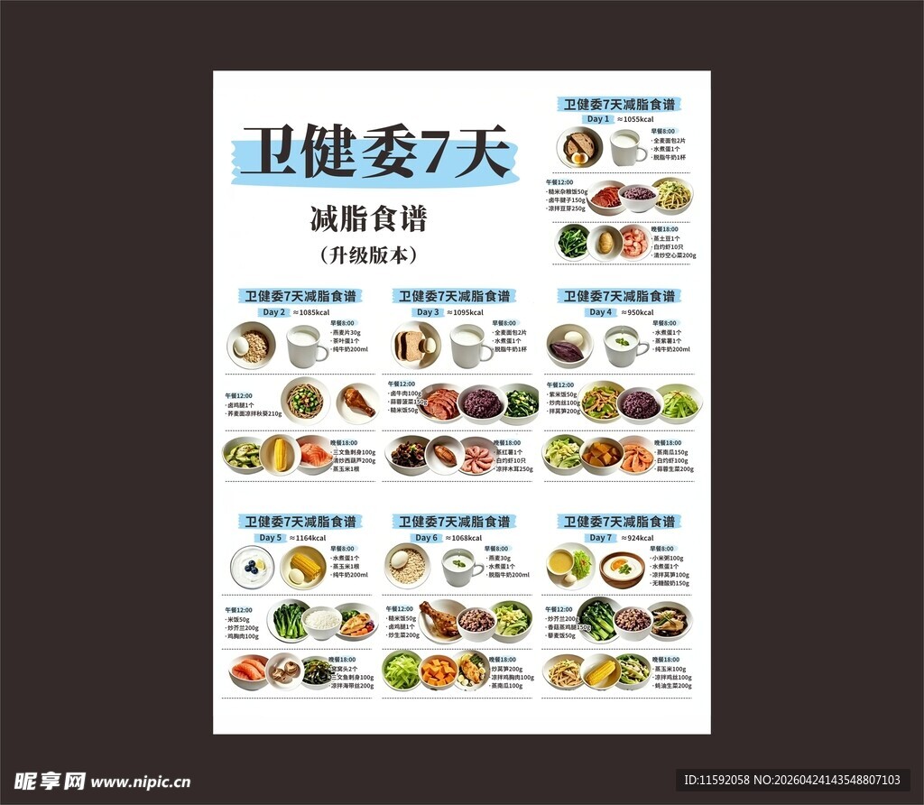 卫健委7天减脂食谱
