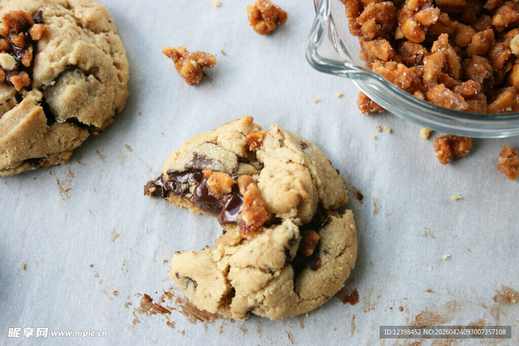 美味坚果曲奇饼干特写