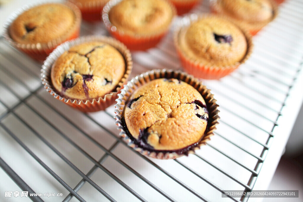 美味蓝莓松饼待品尝