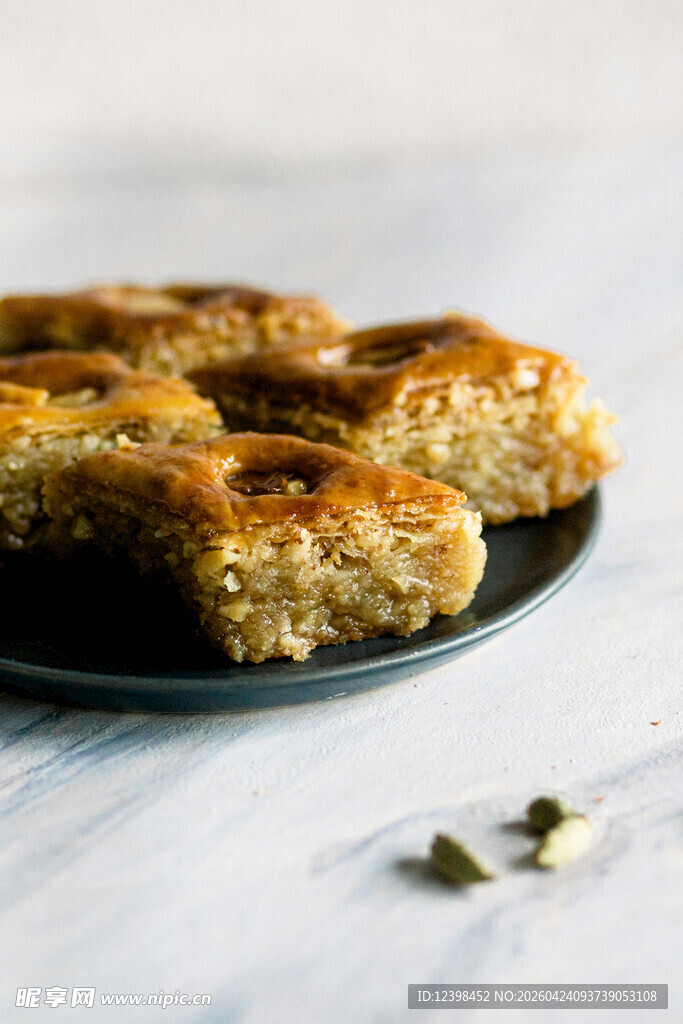 美味巴克拉瓦糕点特写