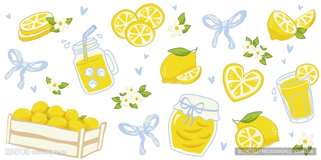柠檬手绘贴纸