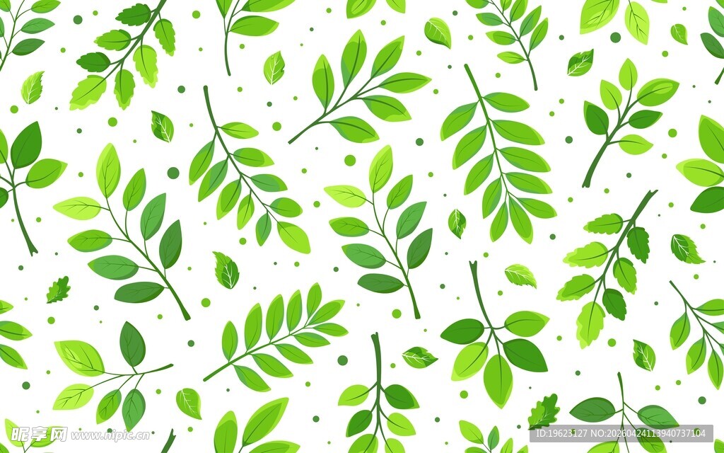 绿叶平铺背景