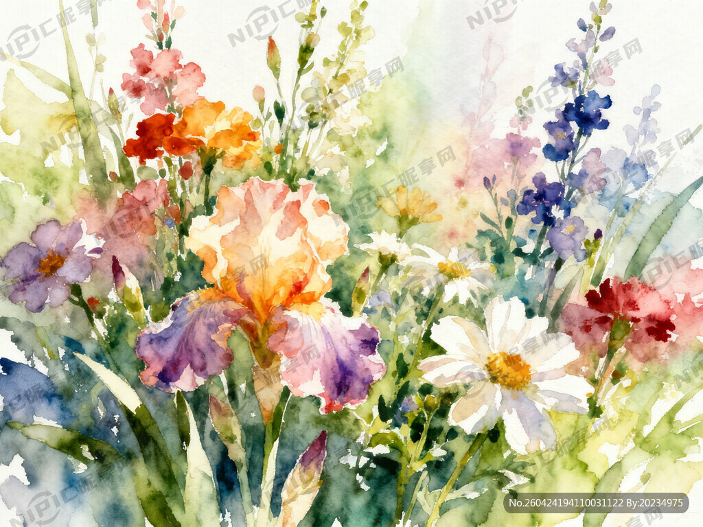 彩色花丛