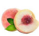 新鲜水蜜桃切开展示果肉
