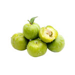 青脆李子堆叠一颗已切开