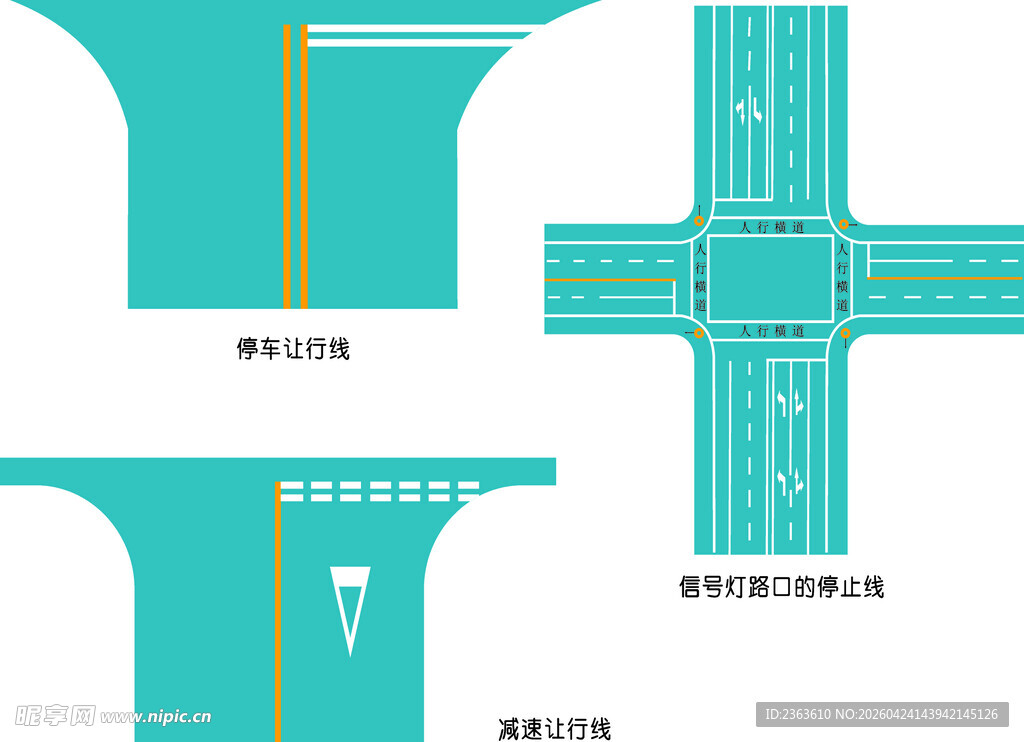 城市道路交叉路口示意图