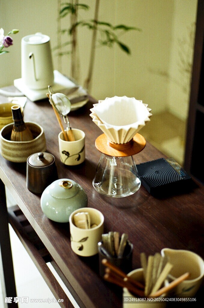 日式茶道茶具展示