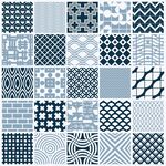 蓝白几何图案纹理集合