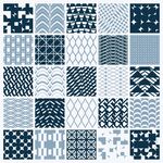 蓝白几何图案纹理集合