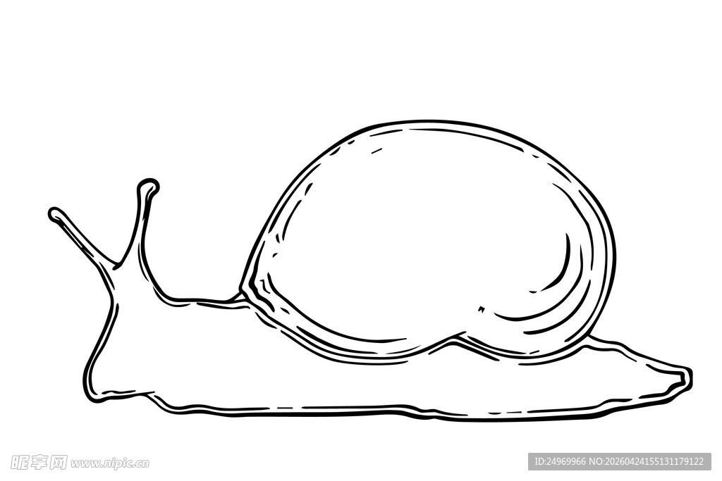 手绘简笔蜗牛形象