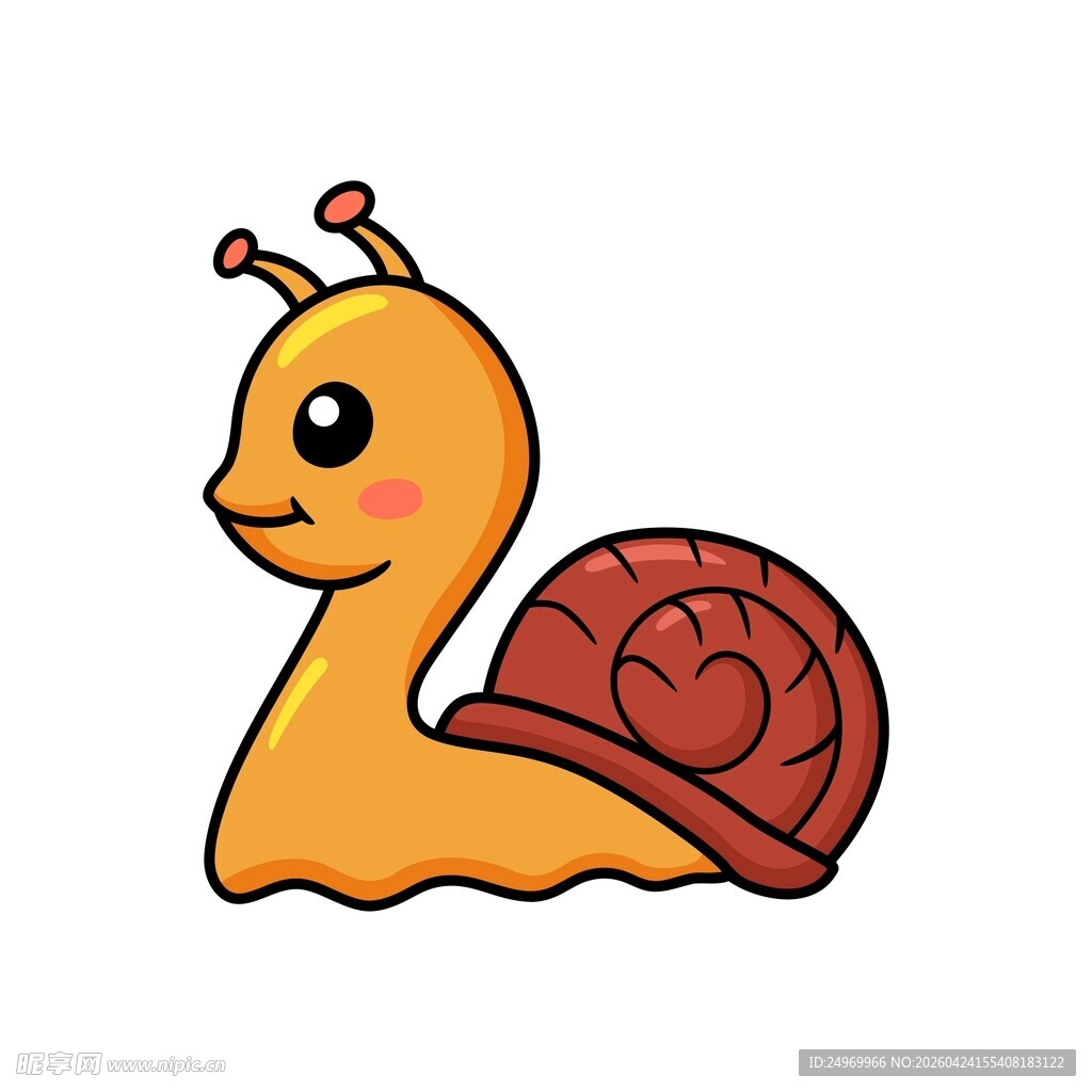 可爱卡通蜗牛插画