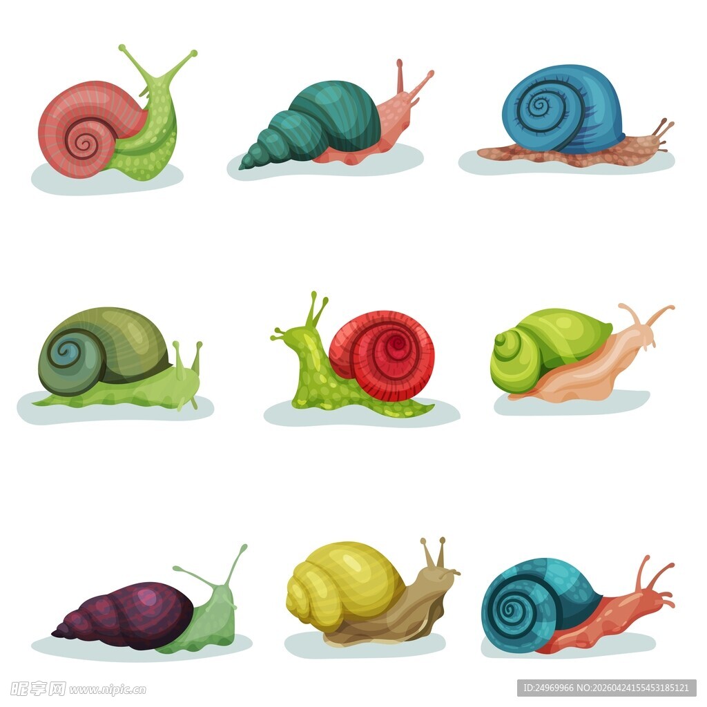 多彩蜗牛插画集合