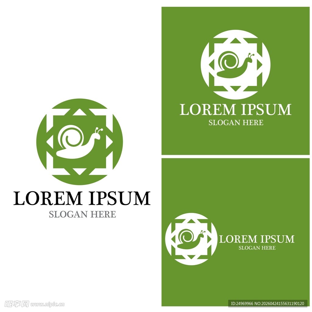绿色几何风格抽象logo设计