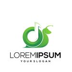 绿色蜗牛造型创意标志