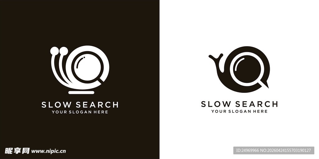 蜗牛主题简约标志设计