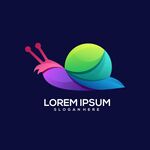 彩色蜗牛创意标志设计