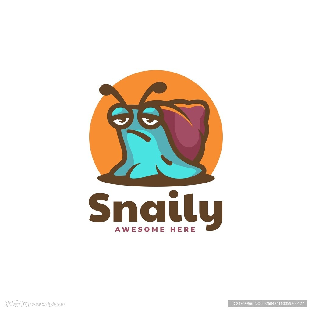 可爱蜗牛Snailly标志设计