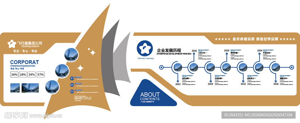 企业展厅科技商务历程文化墙