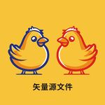 小鸡logo 矢量插画