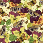 花鸟图案布料纹理设计