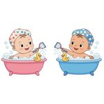 卡通洗澡宝宝