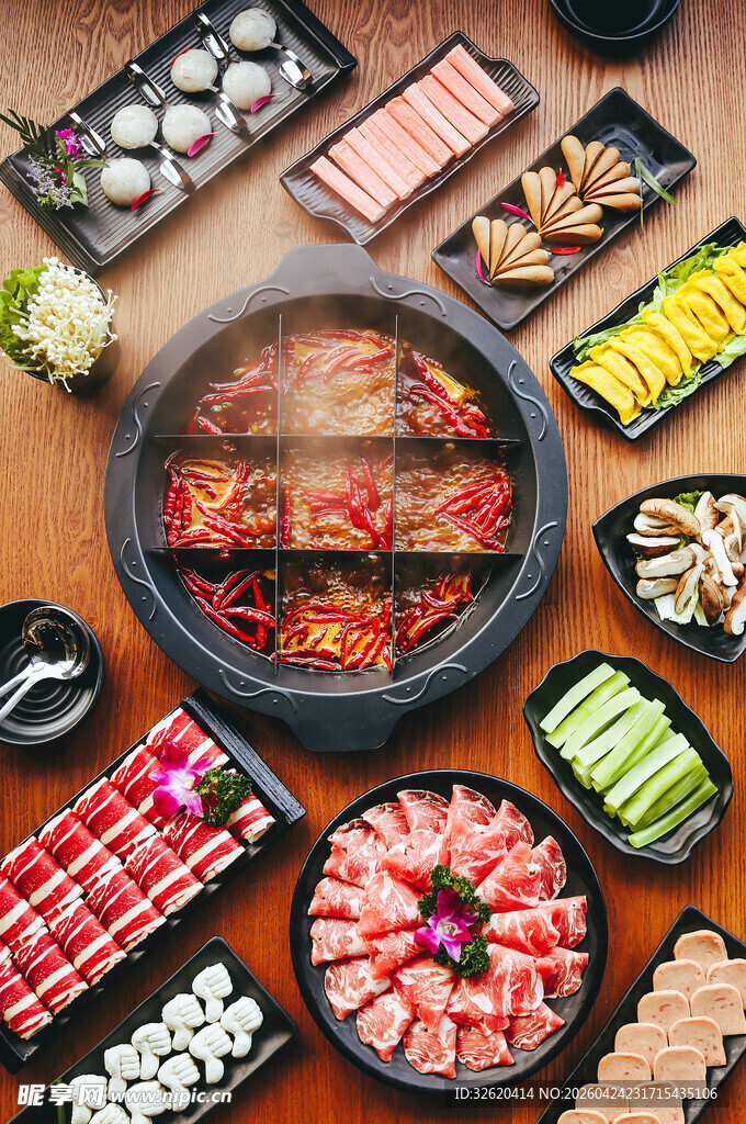 丰盛火锅食材