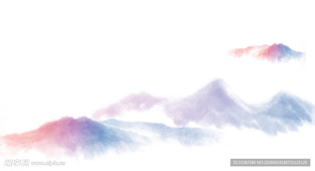 梦幻水墨风缥缈山峦景