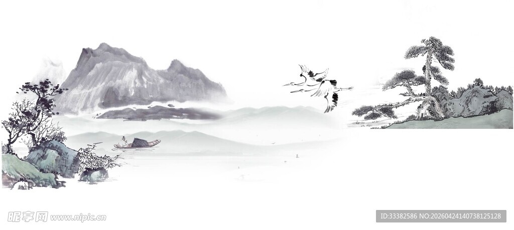 水墨山水风景图