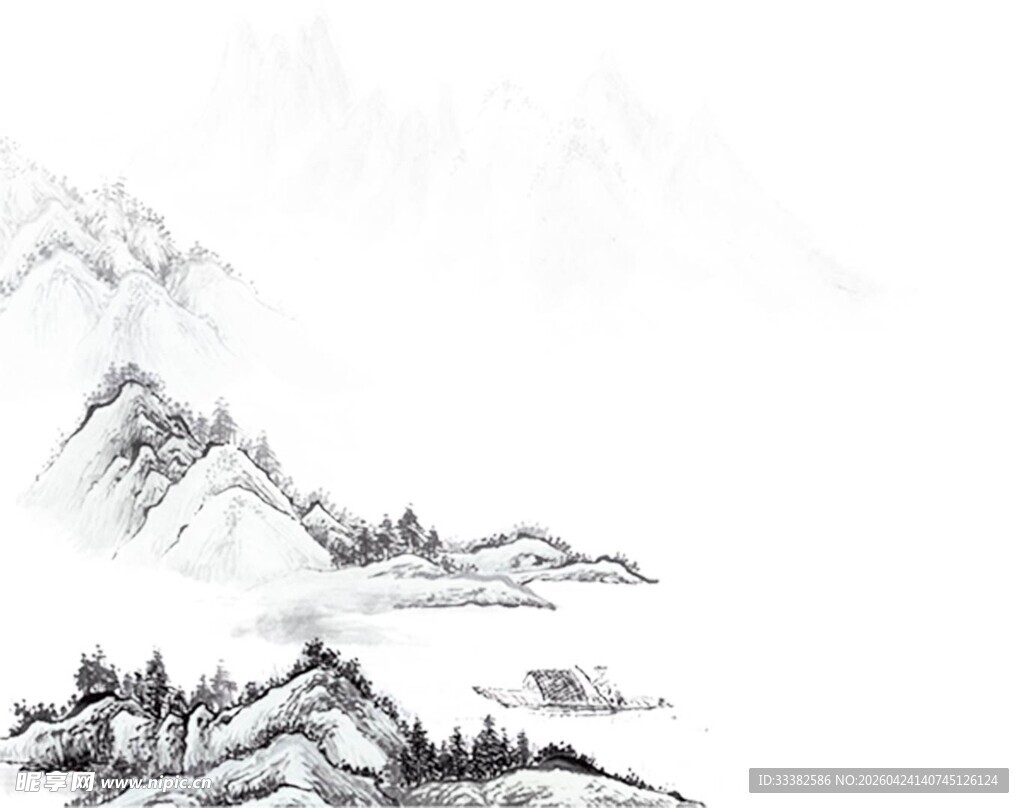 水墨山水风景图