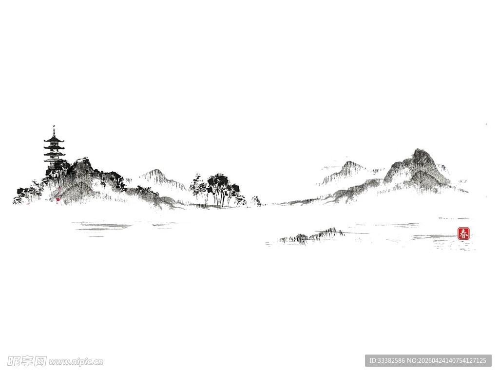 水墨山水意境图