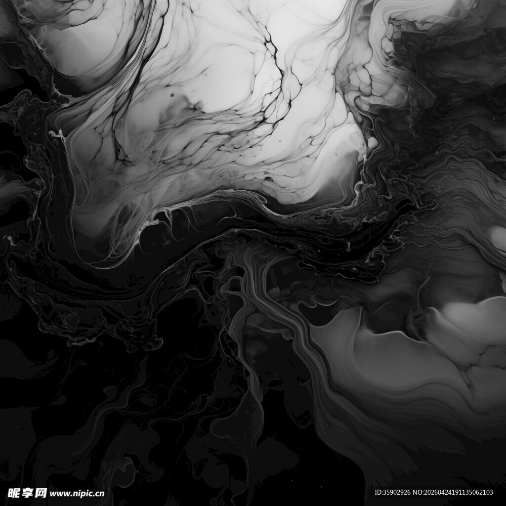 黑白水墨抽象纹理画面