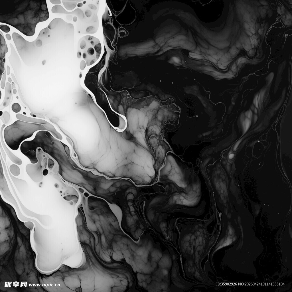 黑白水墨抽象纹理画面