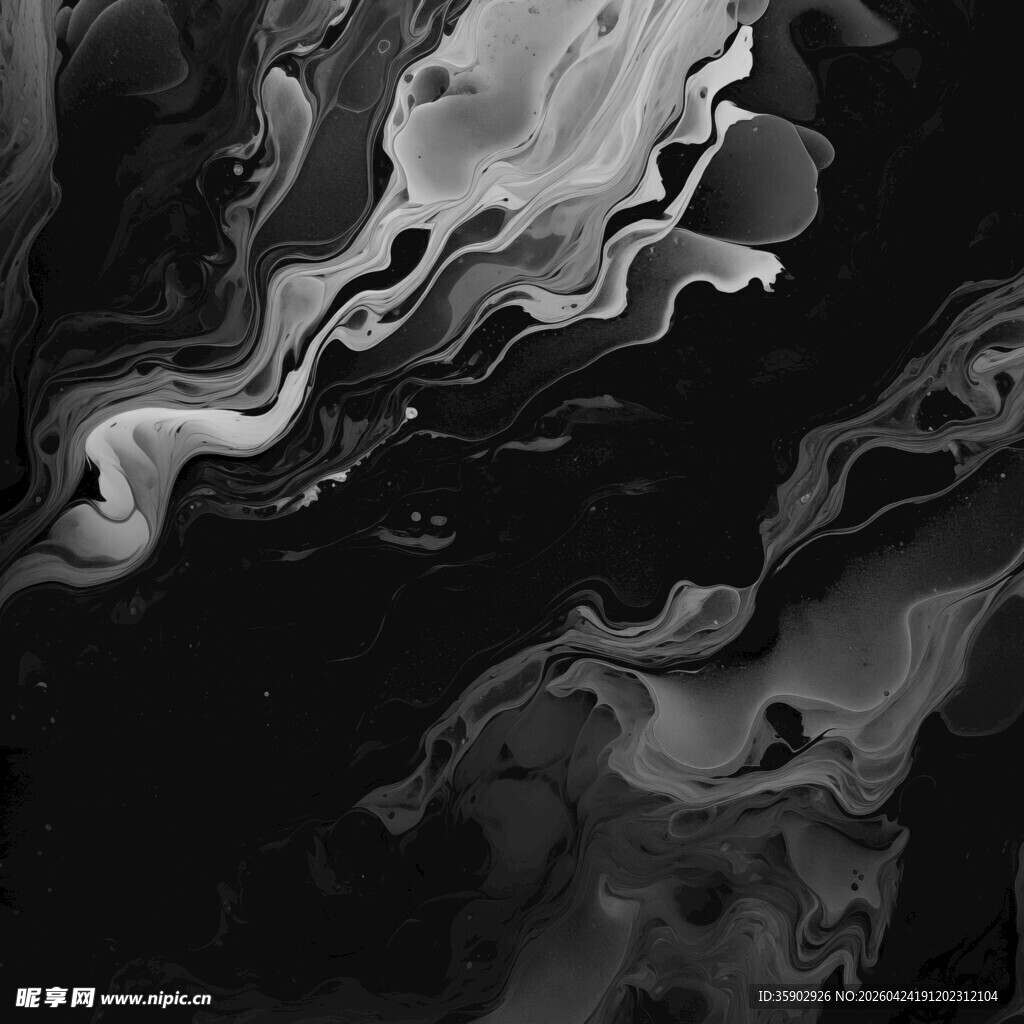 水墨抽象意境黑白灵动画面