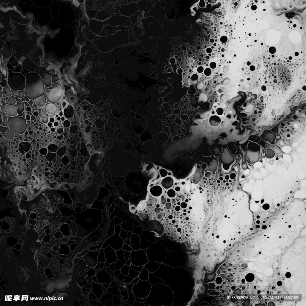黑白墨韵抽象纹理画面