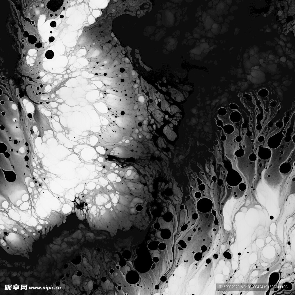 黑白水墨抽象纹理画面