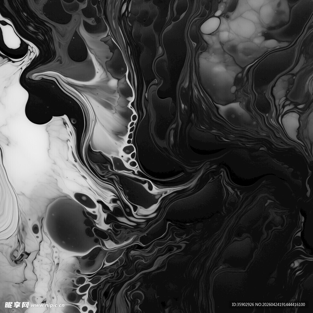黑白水墨抽象纹理画面