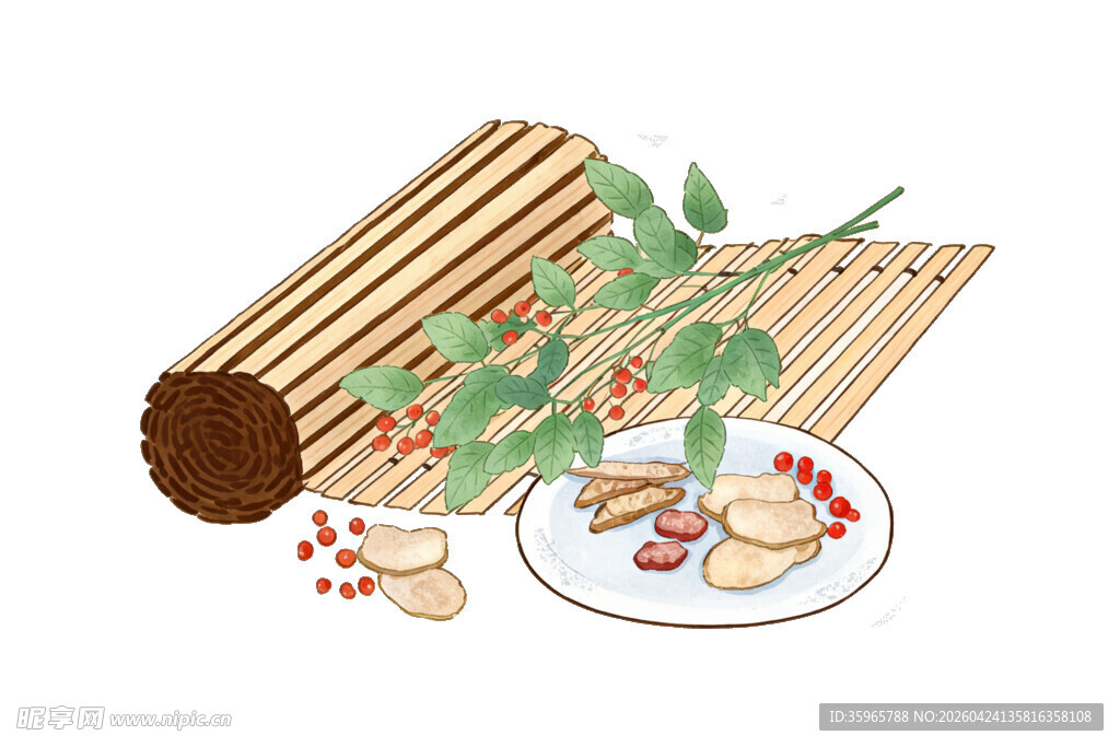 传统竹简与中式美食组合