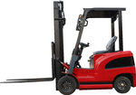 红色电动叉车设备展示