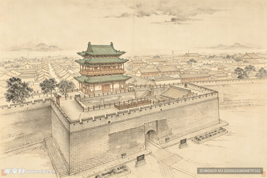 平遥古城俯瞰图