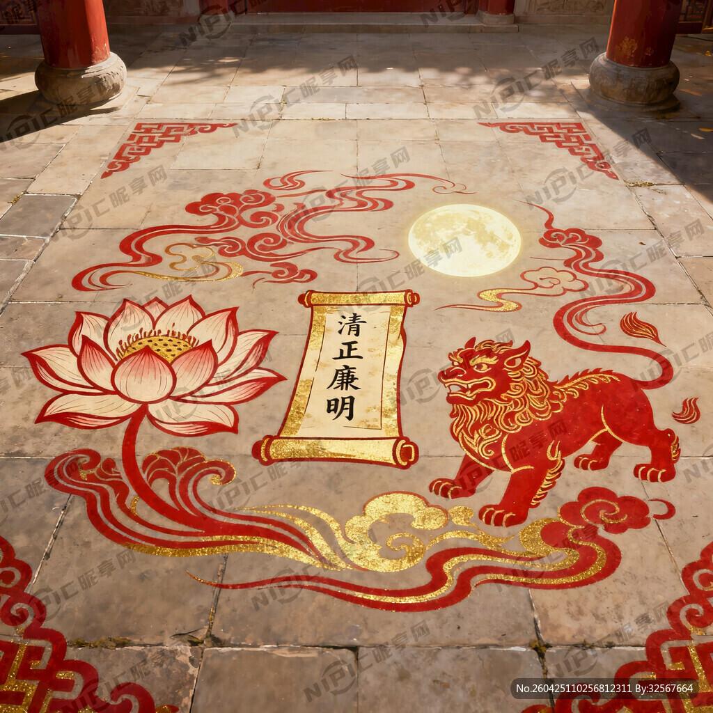 地面清正廉明图腾