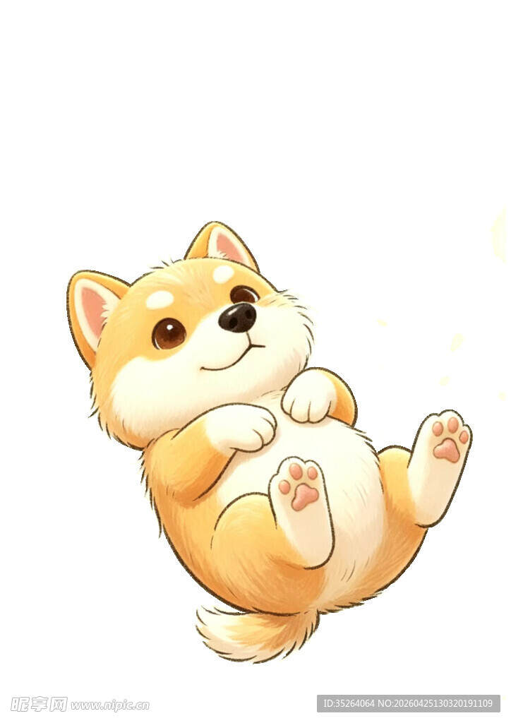 可爱柴犬躺卧卖萌