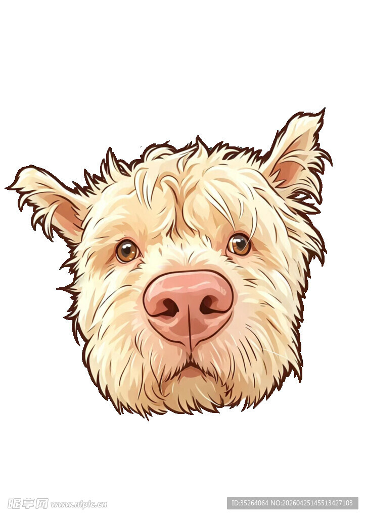 可爱白毛小狗头下司犬
