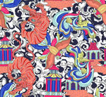 中式传统元素拼接图案