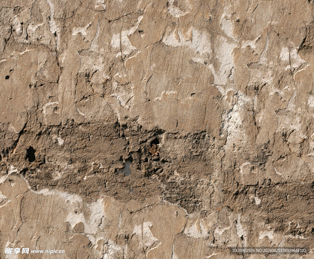 粗糙斑驳的陈旧墙面纹理