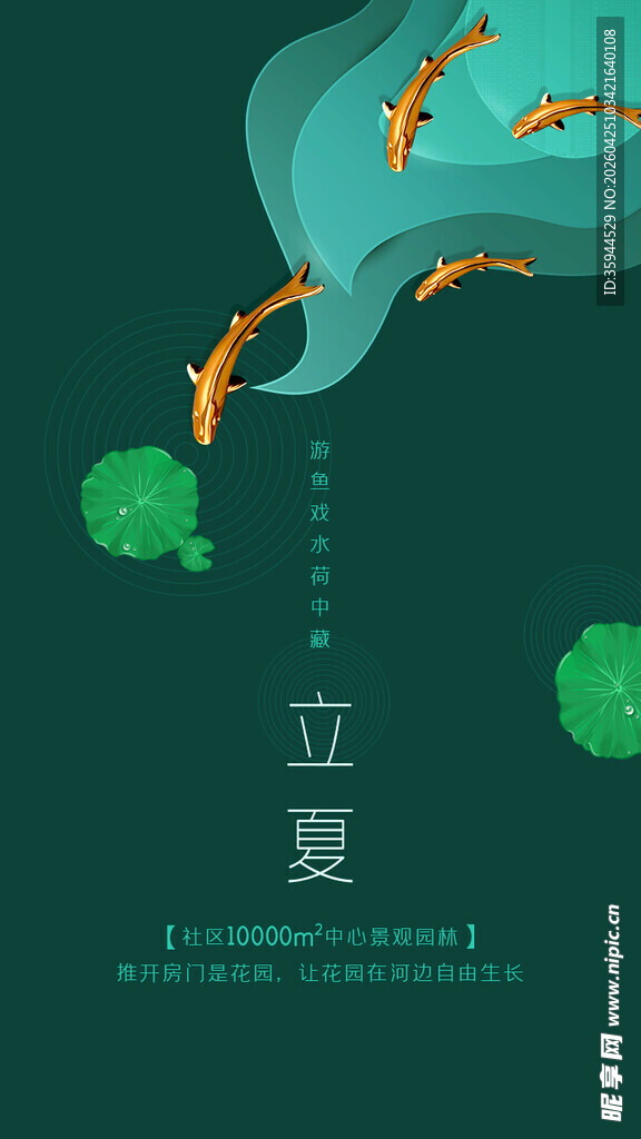 立夏时节锦鲤跃动图景
