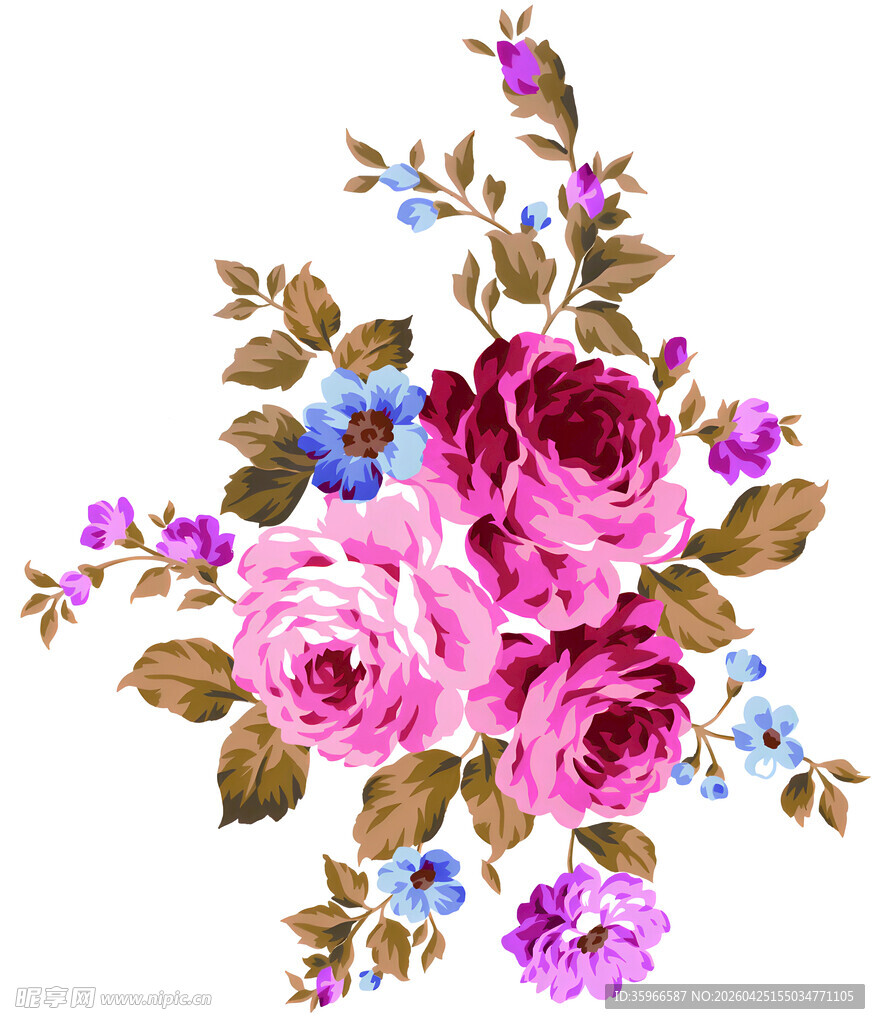 多彩花卉插画