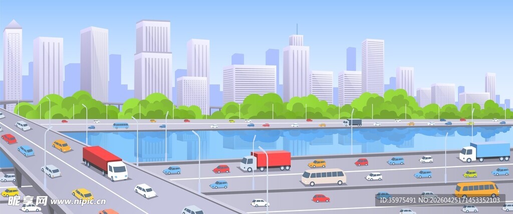 城市车流背景