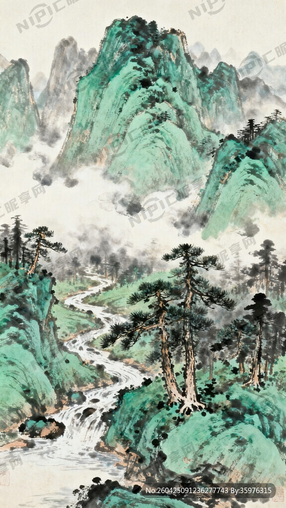 山水画 富山秀