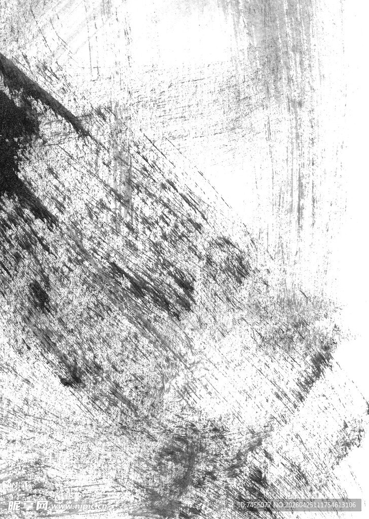 黑白抽象笔触纹理画面